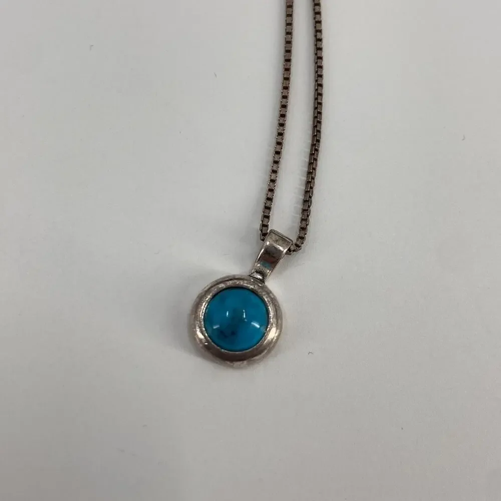 Sterling silver turquoise stone necklace